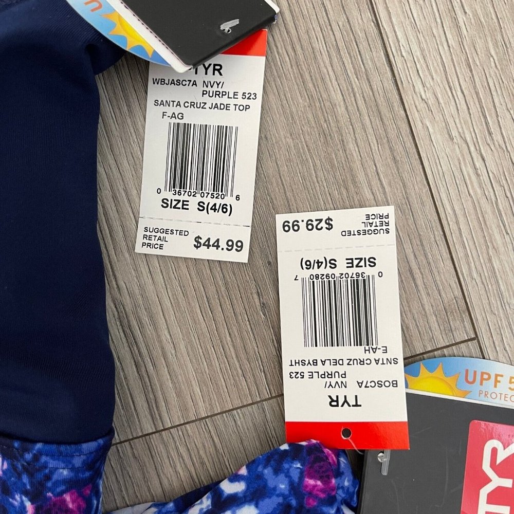 TYR 2pc Santa Cruz Jade Top & Della Boyshort Swimsuit Navy Size Small 4/6 - $75 - Picture 7 of 10